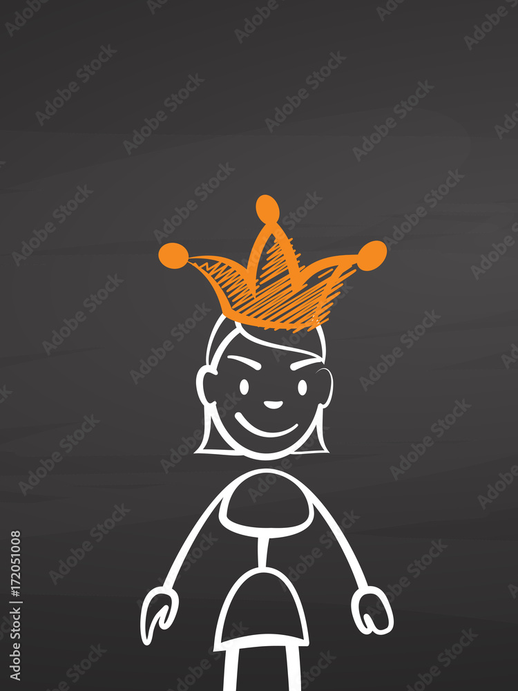 Woman with crown on chalkboard Woman with crown on chalkboard