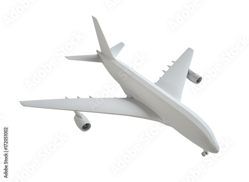 White airplane. Isolated