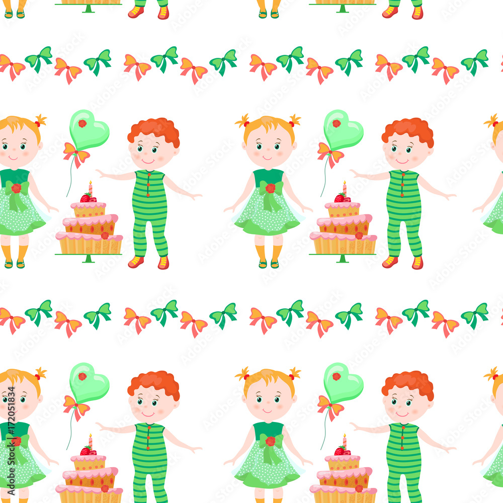 Fototapeta premium birthday party.Seamless pattern