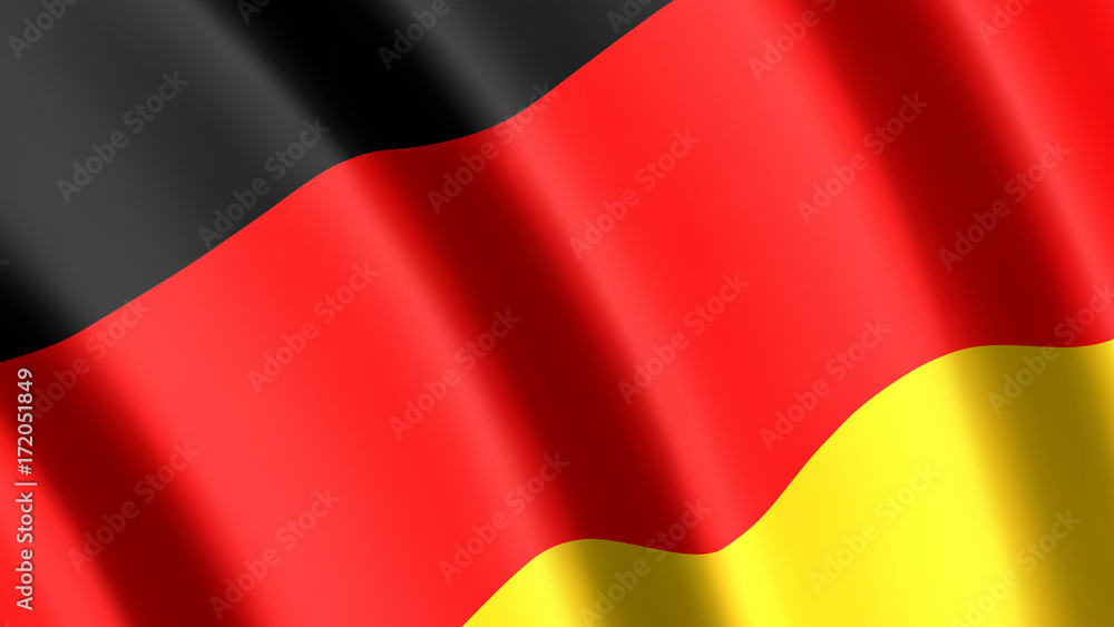 Naklejka premium The national flag of Germany waving in the wind