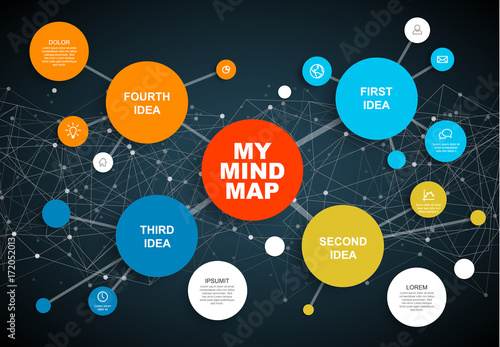 Vector abstract mind map infographic template