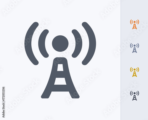 Radio Tower - Carbon Icons. A professional, pixel-aligned icon  designed on a 32x32 pixel grid and redesigned on a 16x16 pixel grid for very small sizes.