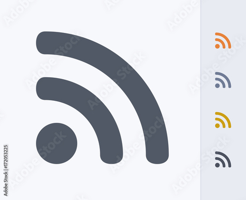 RSS Sign - Carbon Icons. A professional, pixel-aligned icon  designed on a 32x32 pixel grid and redesigned on a 16x16 pixel grid for very small sizes.