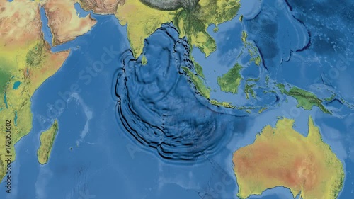 Tsunami waves propagation - Sumatra-Andaman 2004. Topography