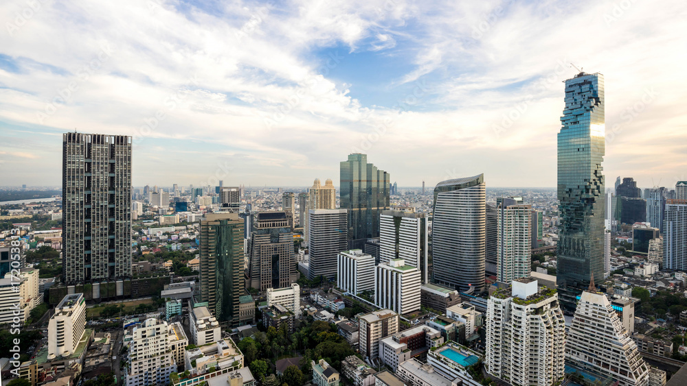 Naklejka premium pejzaż panoramę miasta bangkok, krajobraz Tajlandia