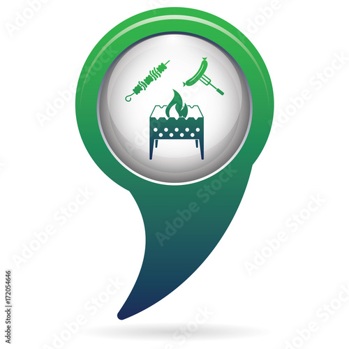Brazier, kebab and sausage icon
