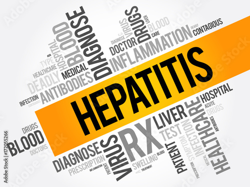 Hepatitis word cloud collage, health concept background