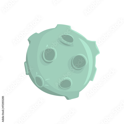 Full moon with craters cartoon vector Illustration