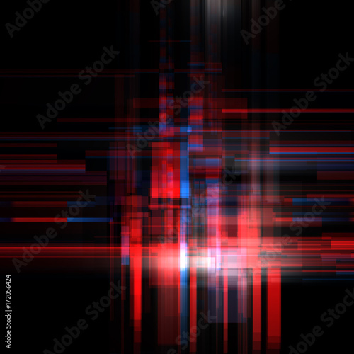 Abstract glitch style red luminous background