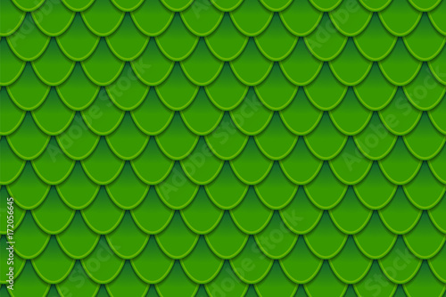 Seamless pattern of colorful green fish scales. Fish scales, dragon skin, Jap...