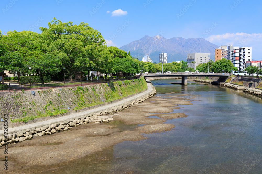 Fototapeta premium 南洲橋からの桜島