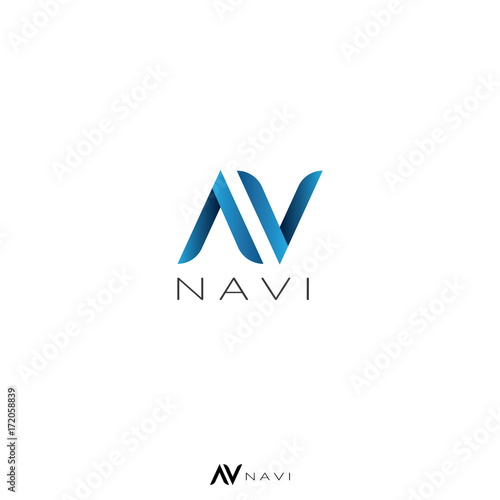 abstract letter A, V, and N concept logo for navigation, app, map, service, business or web.