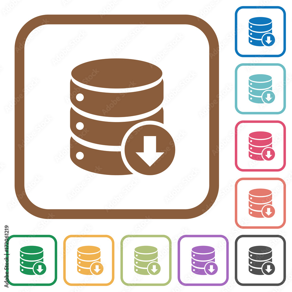 Database down simple icons Database down simple icons