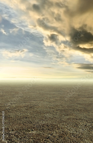 desert planet and stormy sky background © Luca Oleastri