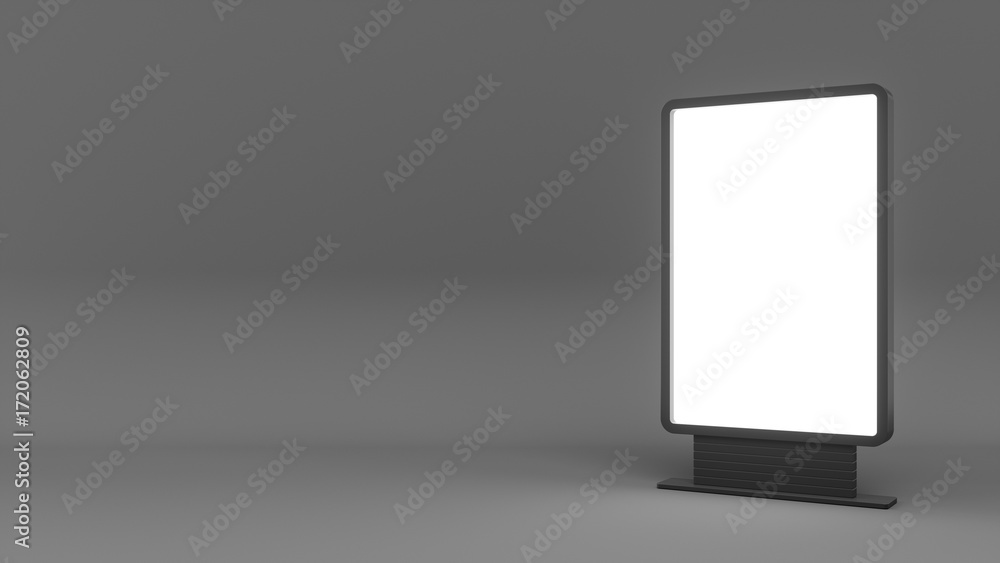 3D rendering Outdoor Advertising Stand Display Lightbox Isolated 3D rendering Outdoor Advertising Stand Display Lightbox Isolated