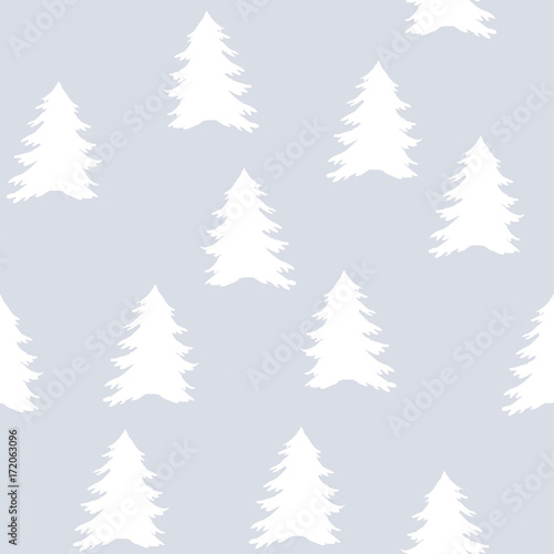 Christmas pattern with trees. Simple  winter background graphic to print on fabric  paper  gift wrapping  packaging  