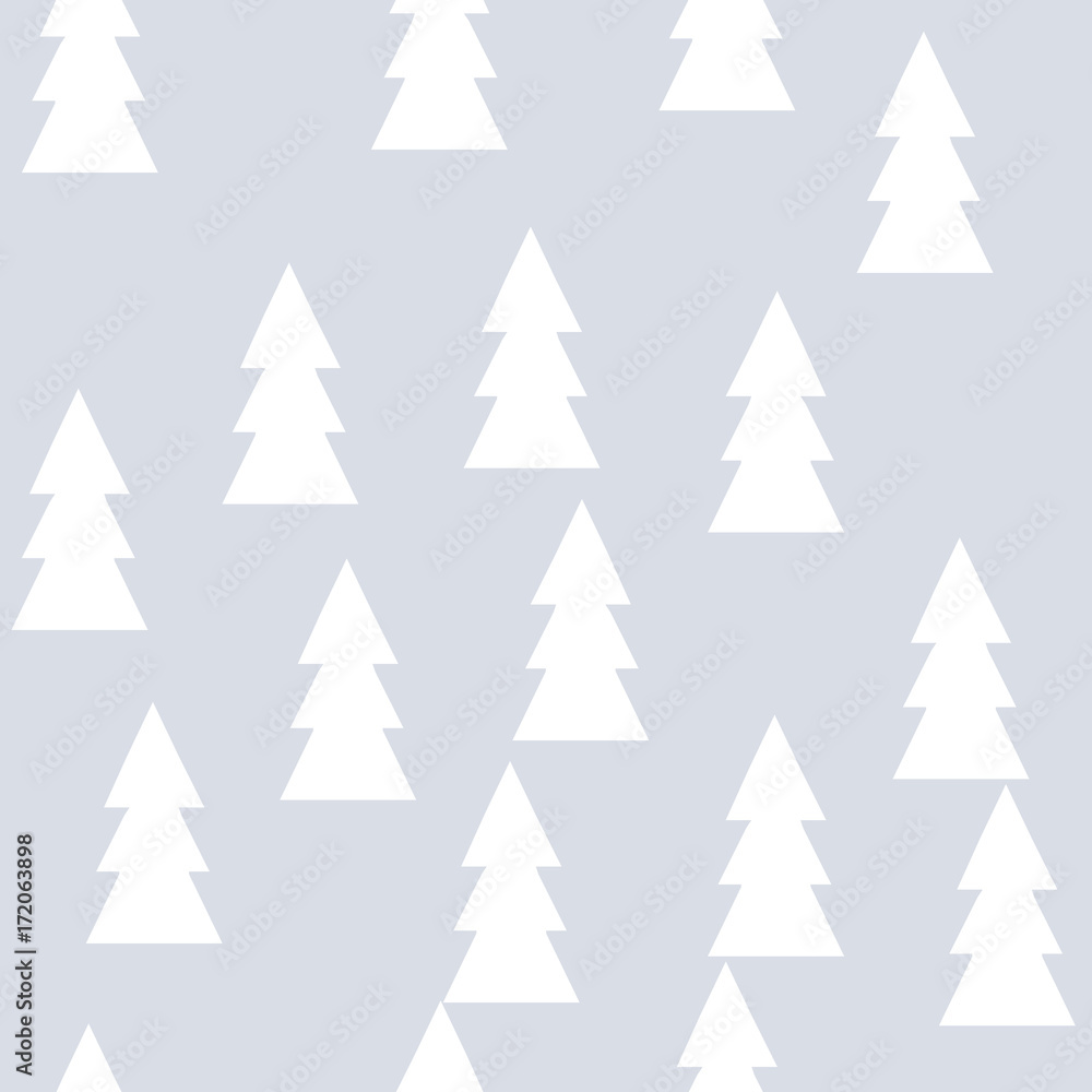 Christmas pattern with trees. Simple, winter background graphic to print on fabric, paper, gift wrapping, packaging,