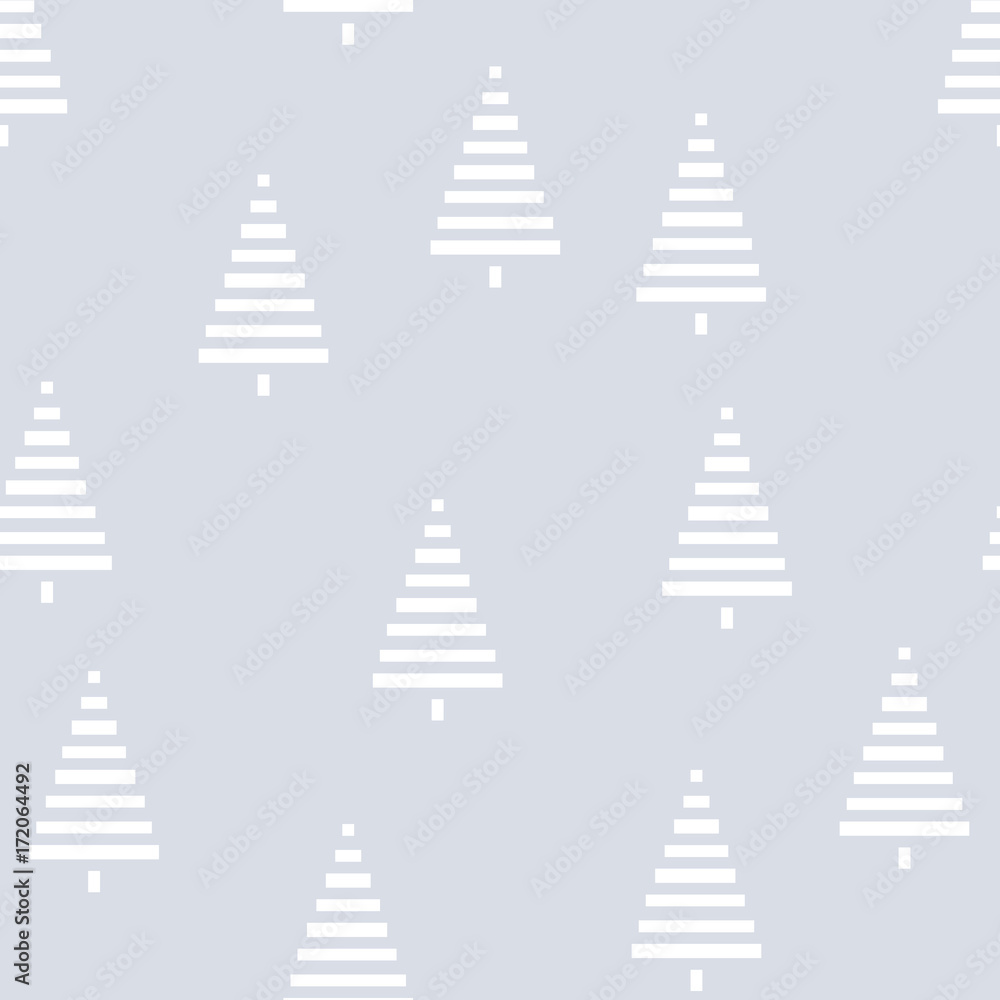  Christmas pattern with trees. Simple, winter background graphic to print on fabric, paper, gift wrapping, packaging,
