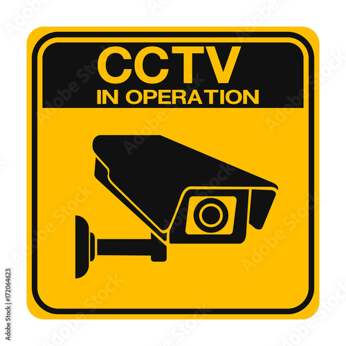  CCTV Camera. Black Video surveillance sign.vector isolated