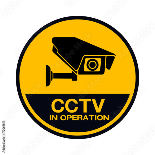  CCTV Camera. Black Video surveillance sign.vector isolated