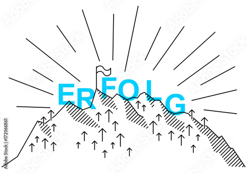 Erfolg, Konzept, Berg, Text, Linien