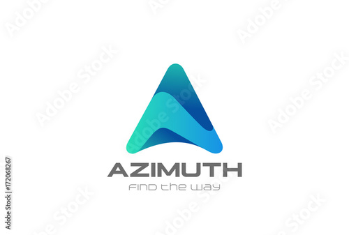 Letter A Logo design vector. Business Technology Triangle icon