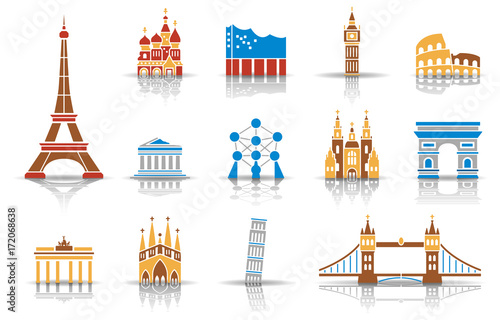 Wahrzeichen von Europa - Iconset (Farbe)