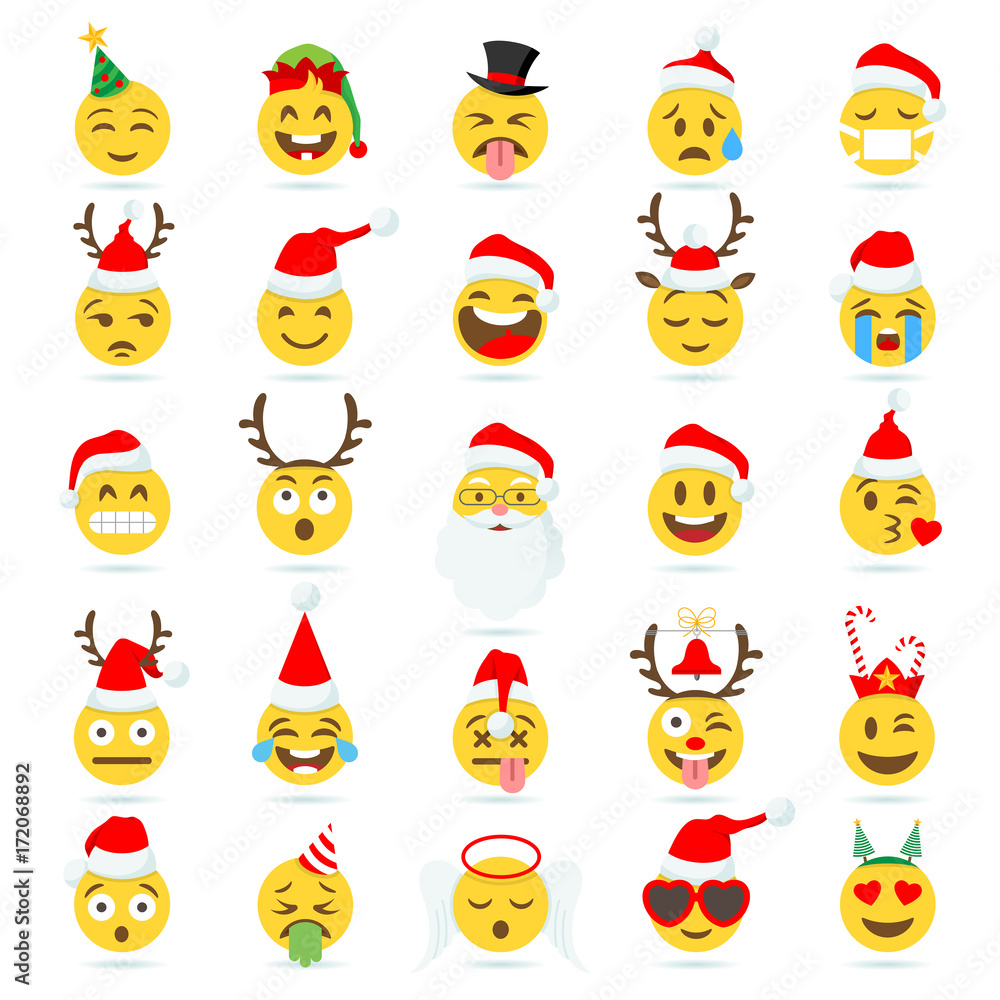 Christmas Emoticon vector emoji Christmas Emoticon vector emoji