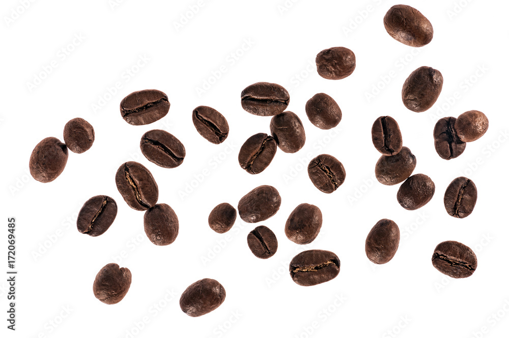 Obraz premium Coffee beans. Isolated on a white background.