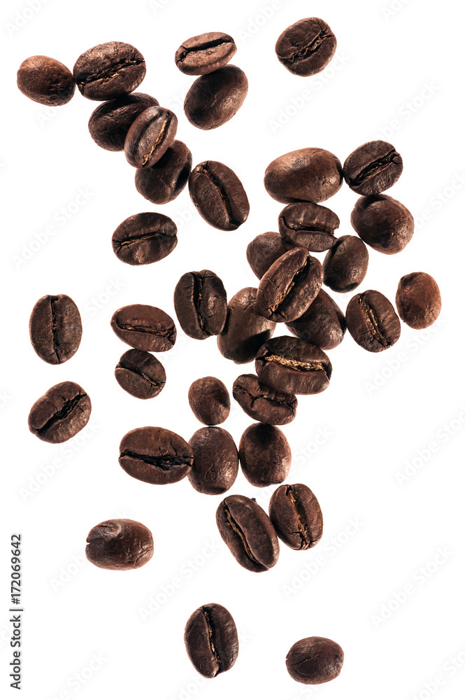 Coffee beans. Isolated on a white background. Coffee beans. Isolated on a white background.