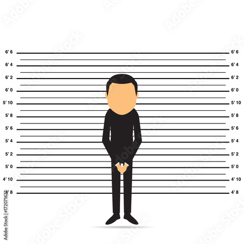 prisoner. Character design. Cartoon vector illustration