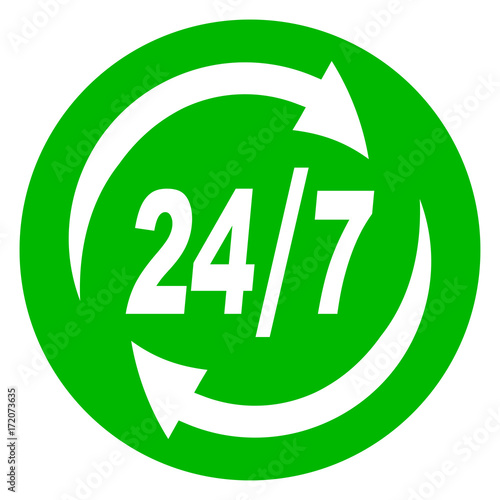 Illustration of anytime concept green icon