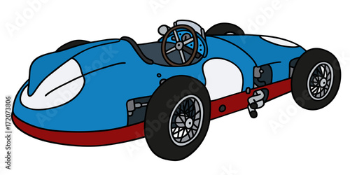 Classic blue racing car