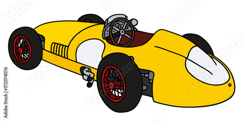 Vintage yellow racing car