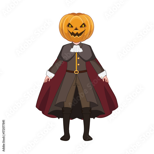Headless horseman with pumpkin for head