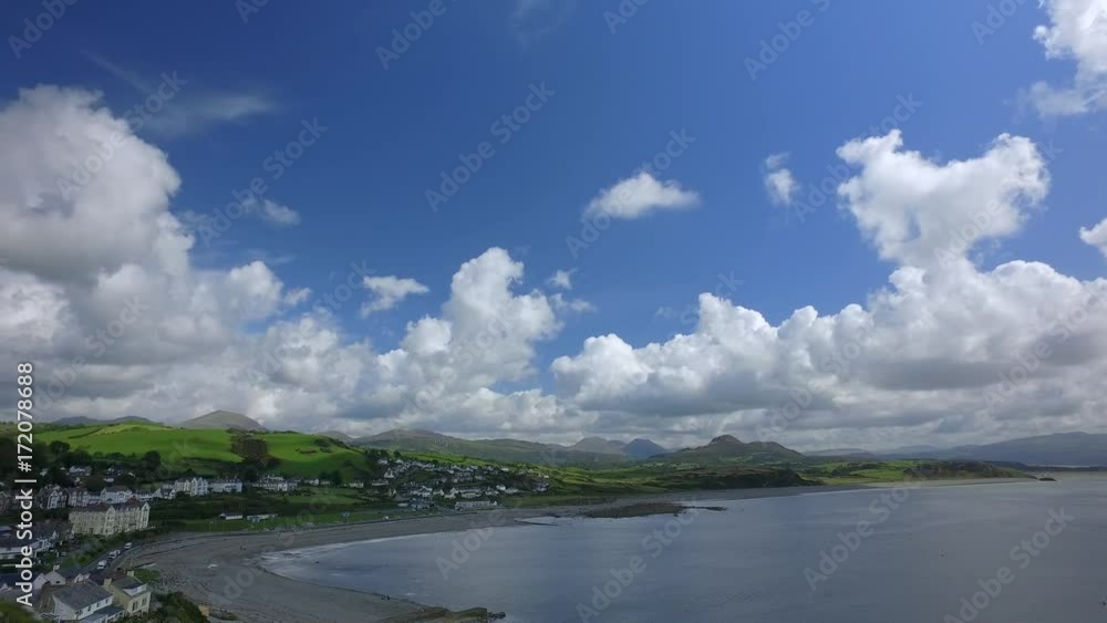 Static aerial view of Criccieth, Wales, UK. Static aerial view of Criccieth, Wales, UK.