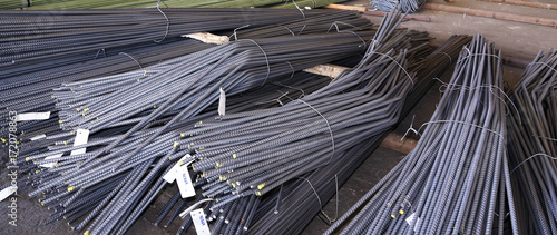 industrial steel iron bars in the factory