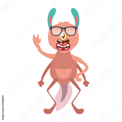 Energetic one eyed monster with sunglasses