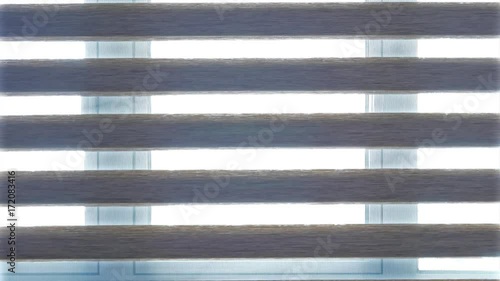 Opening window zebra blind curtain.