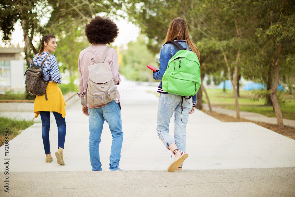 Young students on campus Young students on campus