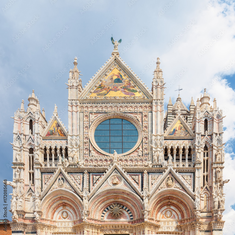 Facade of Siena Cathedral (Duomo di Siena), Italy