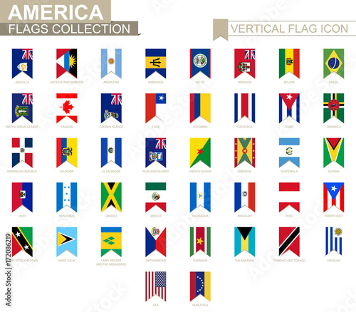 Vertical flag icon of America.