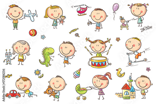 Wallpaper Mural Kids Playing with Toys Torontodigital.ca