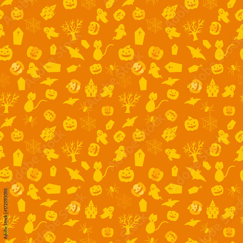 Fototapeta Naklejka Na Ścianę i Meble -  Background pattern studded Halloween items