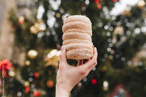 Photography Traditional sweet of Czech in girls hand