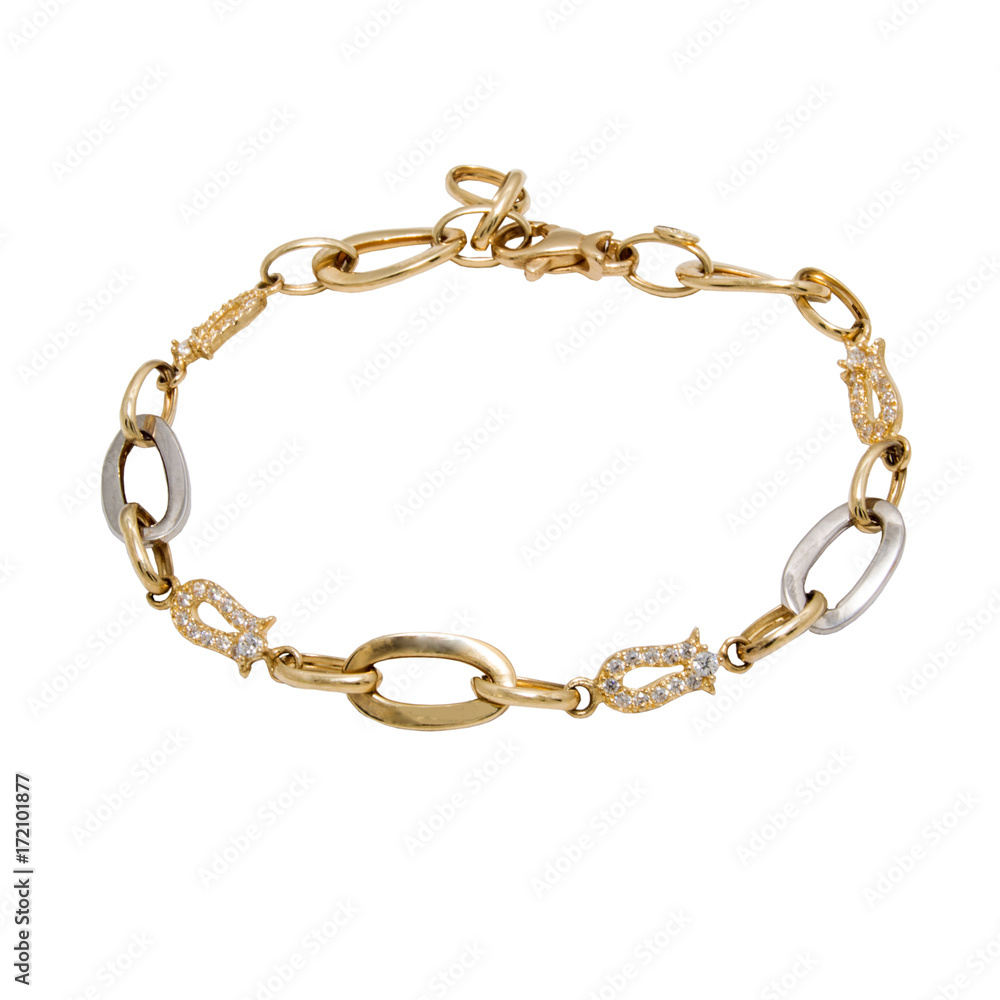 Graceful golden bracelet with tulips Graceful golden bracelet with tulips