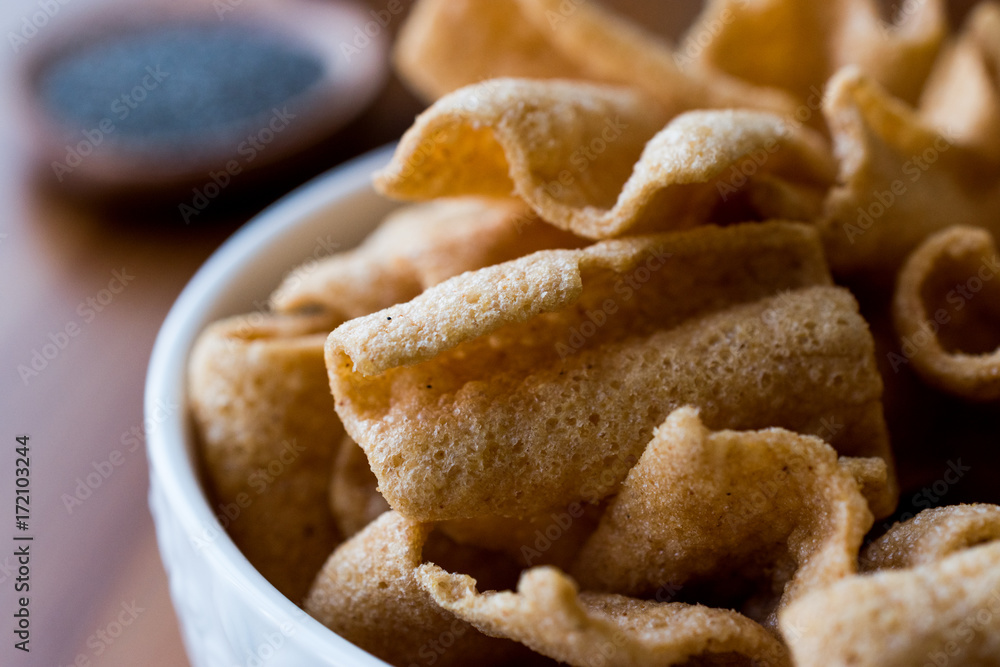 Chia Chips or Crackers in a bowl. Chia Chips or Crackers in a bowl.