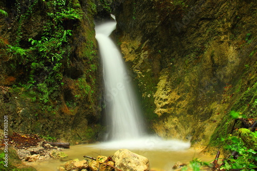Waterfall  Cerinski vir  in Nature park Zumberak - Samoborsko gorje  Croatia