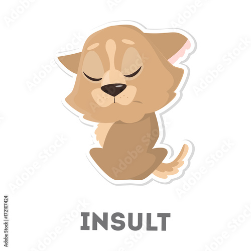 Isolated insulted dog.