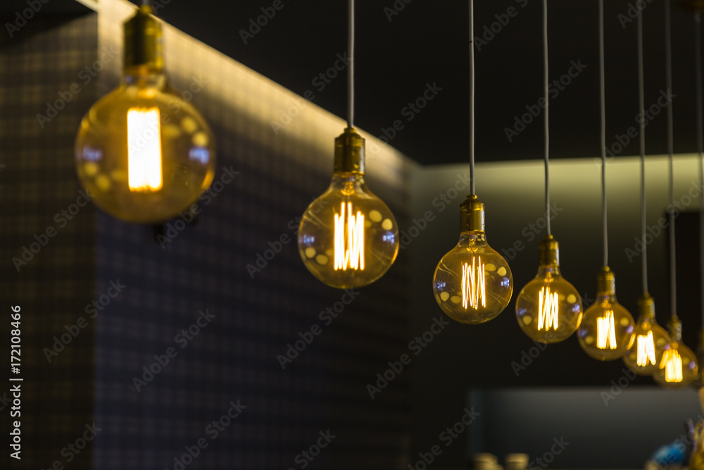 Modern Design Light Bulbs in Row Modern Design Light Bulbs in Row